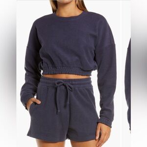 NWT Onia Women’s Brushed Back Terry Short Navy S